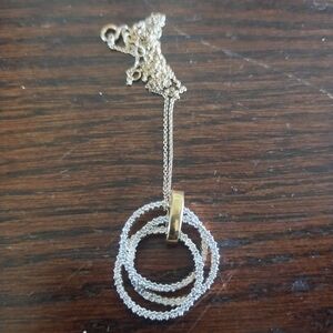 925 Sterling Silver RSE Hallmark 3 Circle‎ Pendant 18" Chain ETERNITY CZ